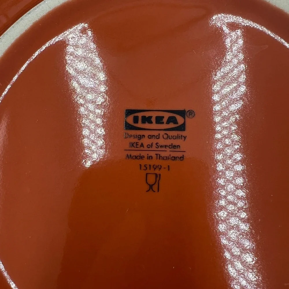 IKEA Fargklar Salad Bowls 4pc 9.5in Rust Orange Very Good Glossy Stoneware - Picture 6 of 8